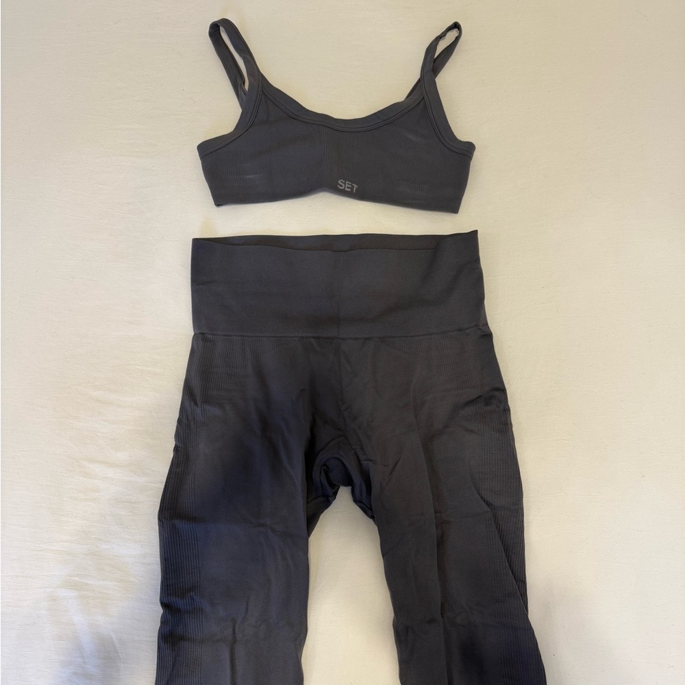 SET Active Grey Sports Bra and Leggings Set